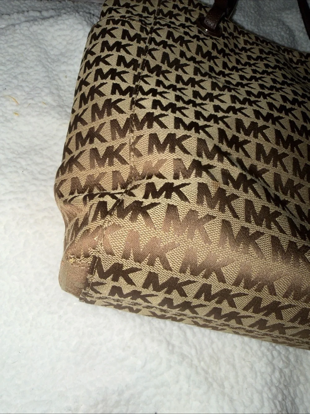 Michael Kors Tan and Brown Logo Tote